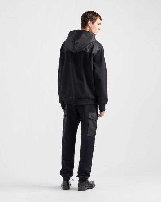 Jogging En Coton Molletonné Et Re-Nylon Prada pour homme en coloris Blue