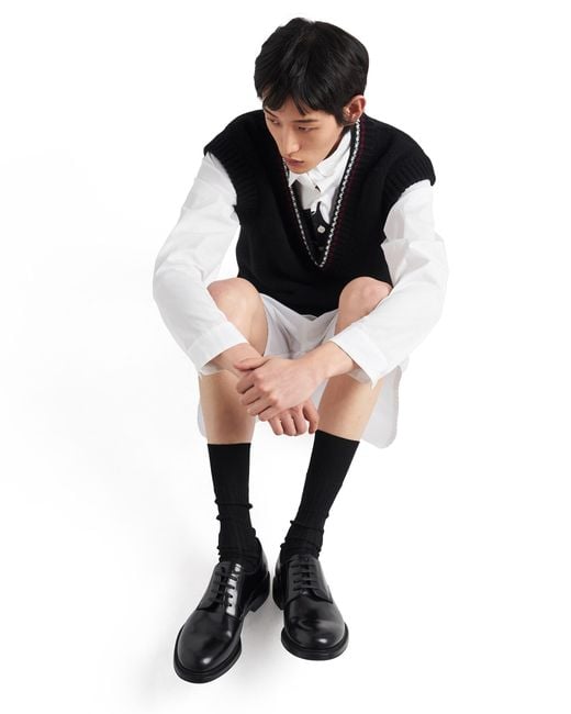 Scarpe Stringate di Prada in Black da Uomo