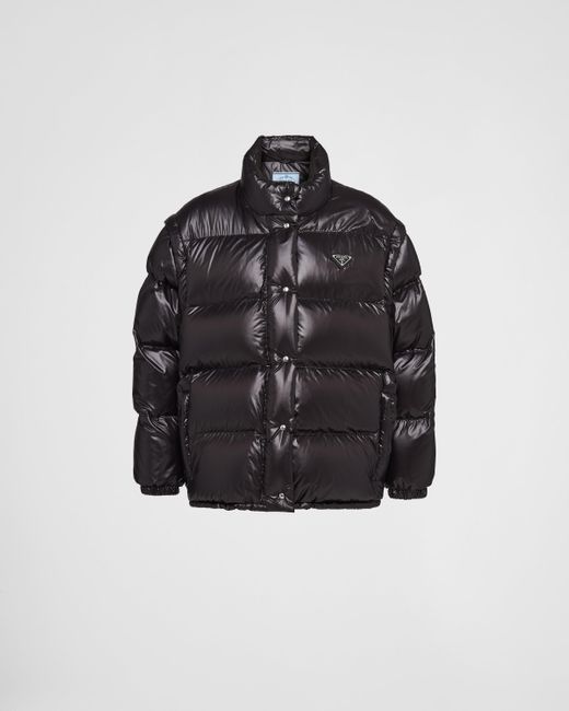Prada Black Re-nylon Convertible Down Jacket