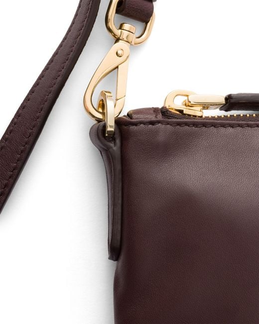 Prada White Nappa Leather Mini Shoulder Bag