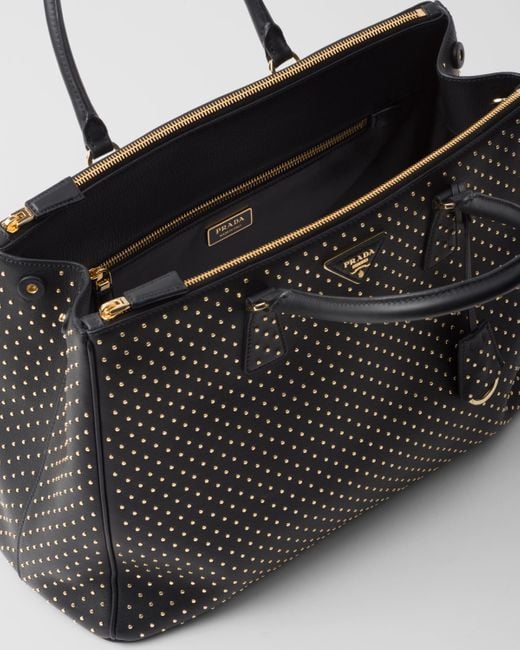 Prada Black Extra-Large Galleria Studded Leather Bag