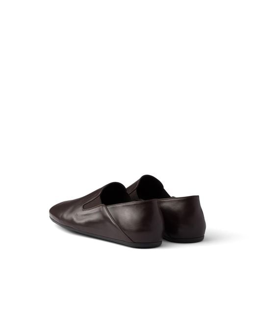 Prada White Leather Loafers for men