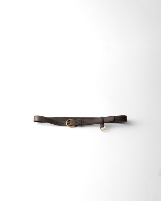 Prada White Leather Belt