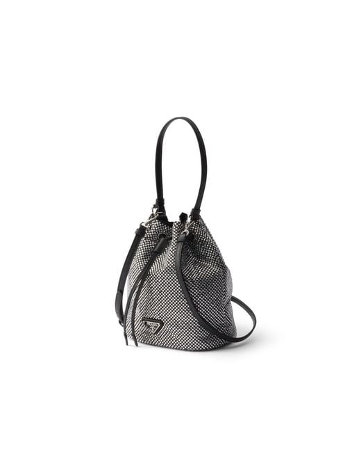 Prada White Mini-Studded Satin Bag