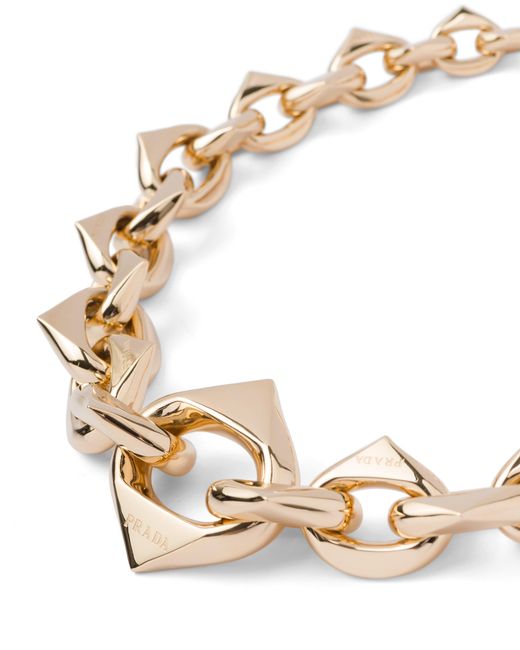 Collar Eternal De Oro Amarillo, Mujer Prada de color Metallic