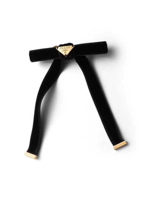 Prada Black Velvet Hair Clips