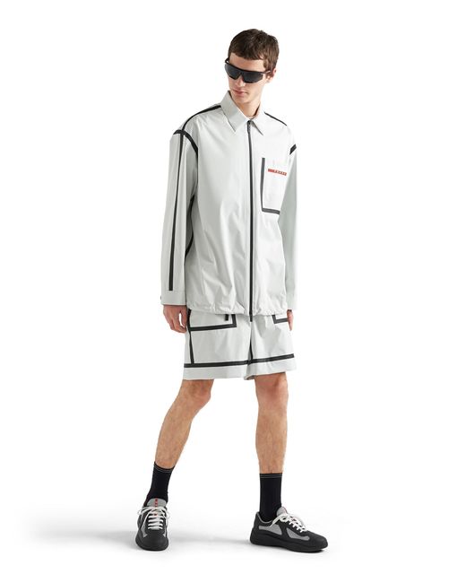 Prada White Extreme Tex Light Bermudas for men