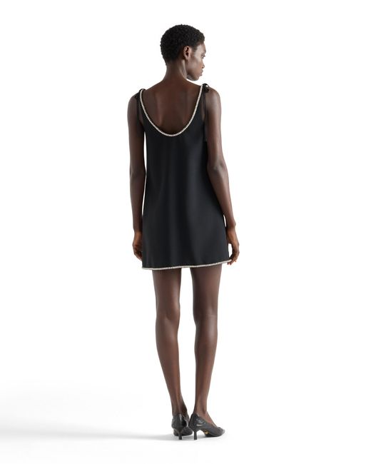 Prada Black Compact Sablé Mini-Dress