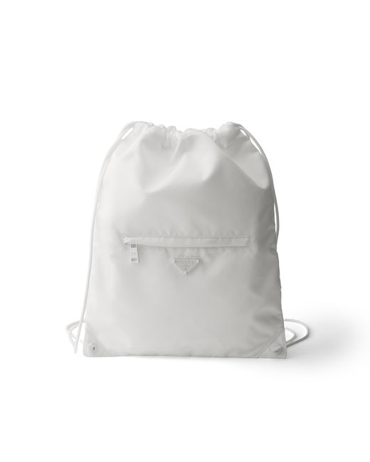 Prada White Re-Nylon Drawstring Backpack