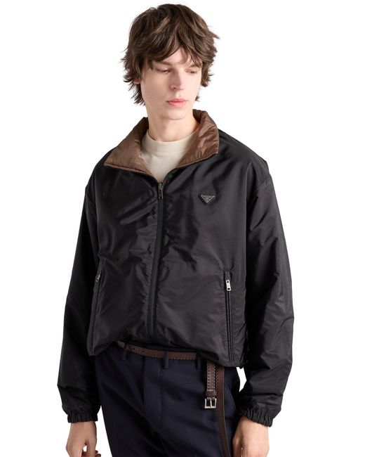Prada Brown Re-Nylon Jacket, Bark for men