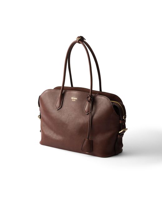 Prada Brown Large Leather Tote Bag