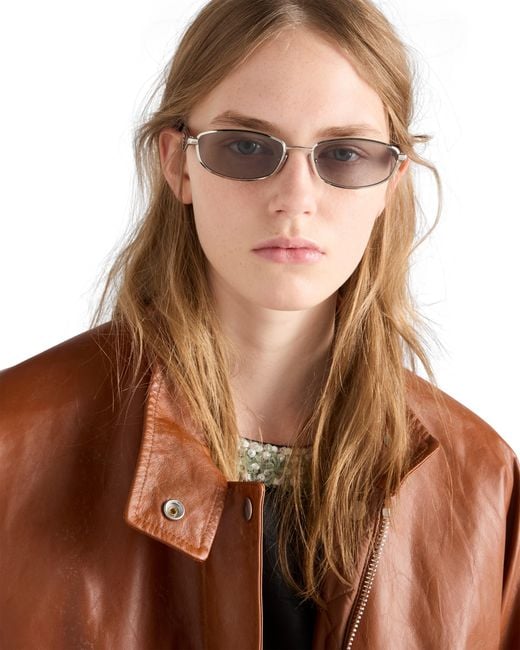 Prada White Sunglasses With Logo