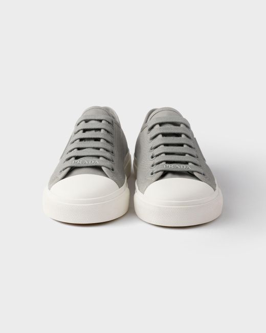 Prada White Cotton Gabardine Sneakers