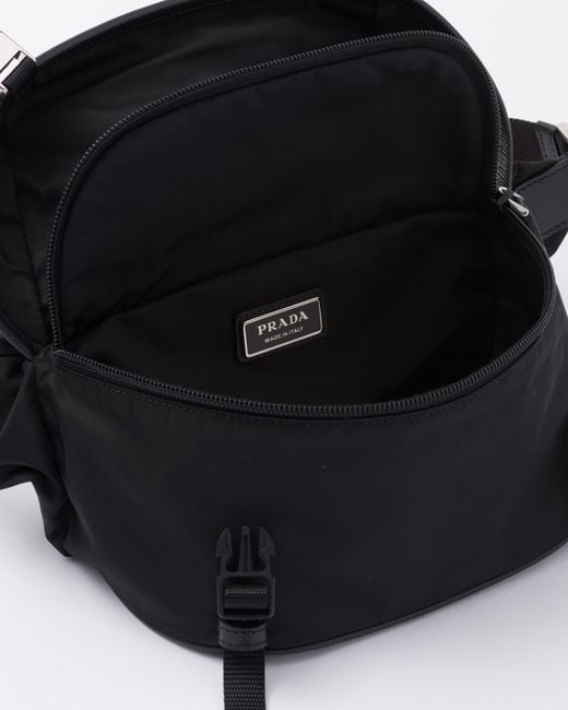 Prada Black Re-nylon And Saffiano Leather Shoulder Bag for men