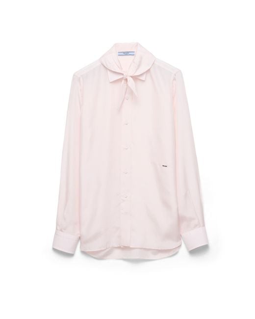 Prada Pink Silk Poplin Shirt