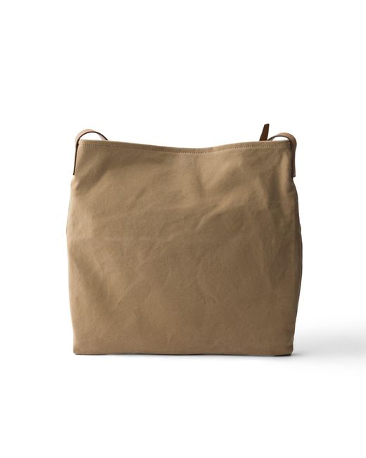 Prada Natural Route Canvas And Leather Shoulder Bag for men