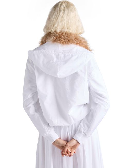 Prada White Reversible Jersey Hoodie