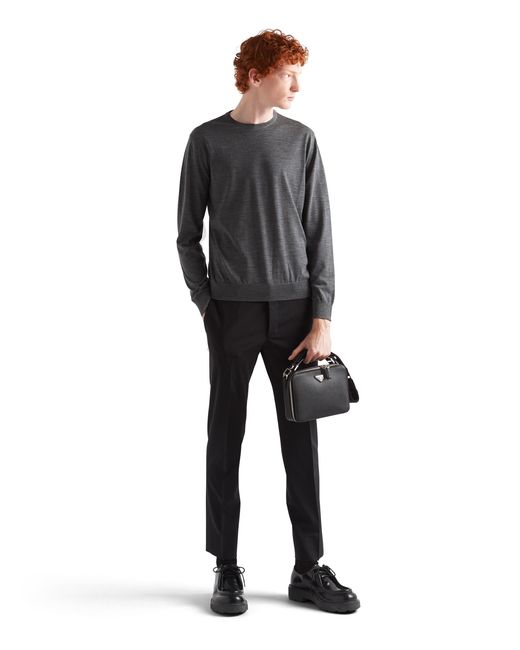Prada Black Light Stretch Wool Pants for men