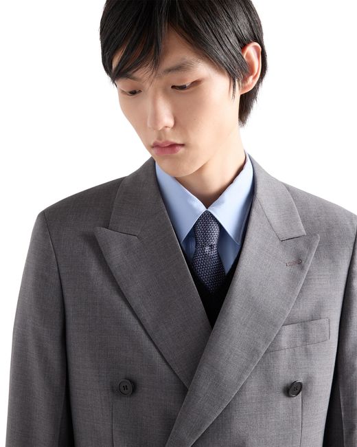 Prada Blue Silk Tie for men