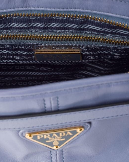 Prada Blue Bonnie Large Leather Handbag, Aviation