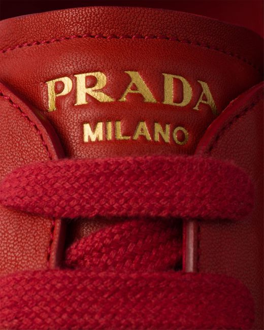 Prada Montecarlo Re-Edition 2005 Sneaker Aus Antikisiertem Nappaleder in Red für Herren