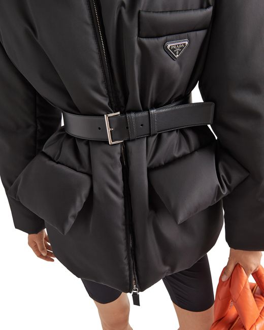 Prada Black Re-Nylon Hooded Down Jacket