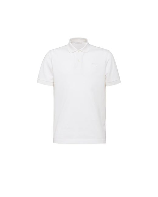 Prada White Piqué Polo Shirt for men