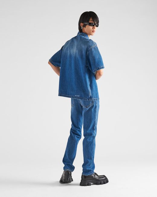 Prada Denim Shirt in Navy (Blue) for 