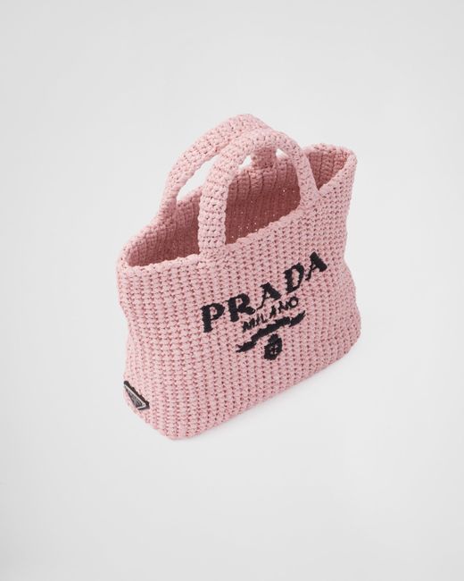 Prada Pink Small Crochet Tote Bag