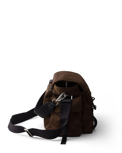 Prada Black Explore Re-Nylon And Leather Bag for men