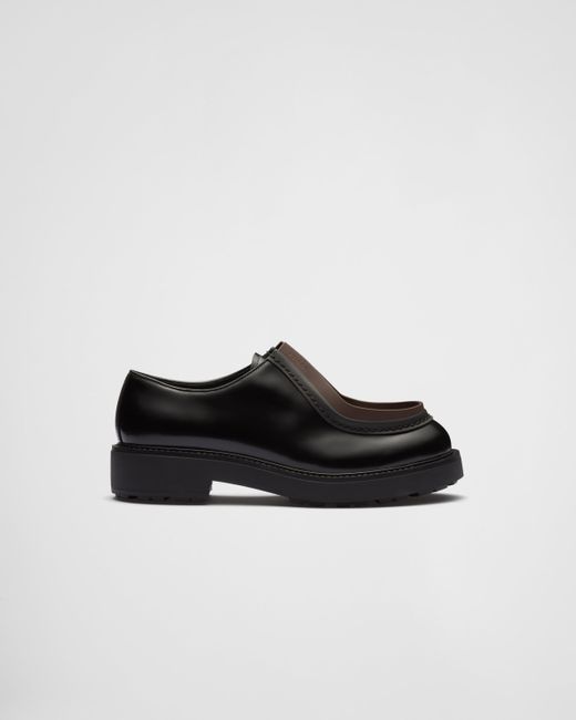 Chaussures À Lacets Diapason En Cuir Brossé Opaque Prada pour homme en coloris Black