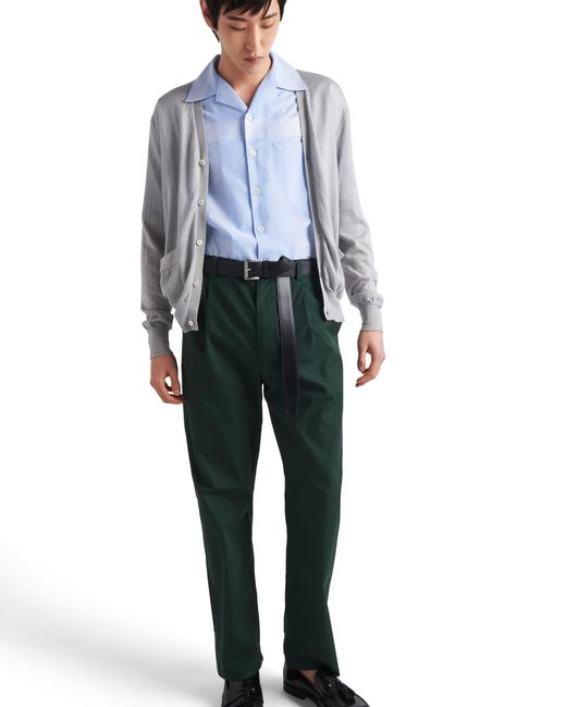 Prada Green Poplin Pants for men