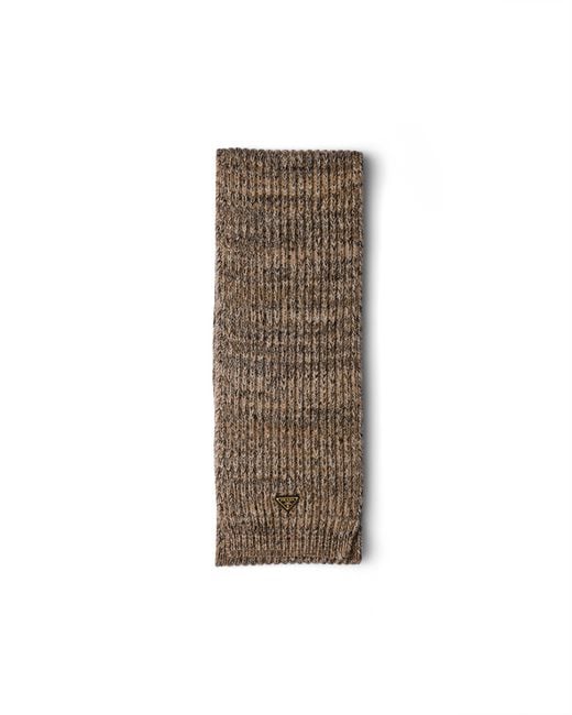 Prada Natural Mélange Wool And Cashmere Scarf