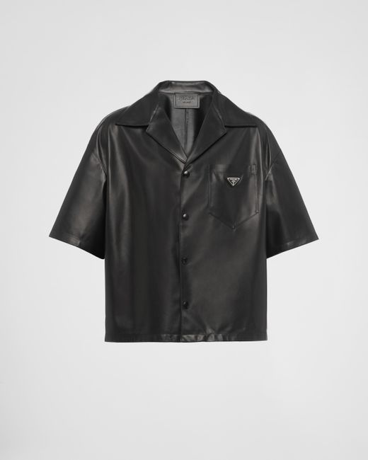 Prada Black Nappa Leather Shirt