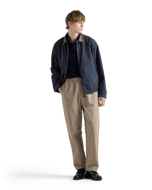 Prada Blue Cashmere And Silk Polo Shirt for men
