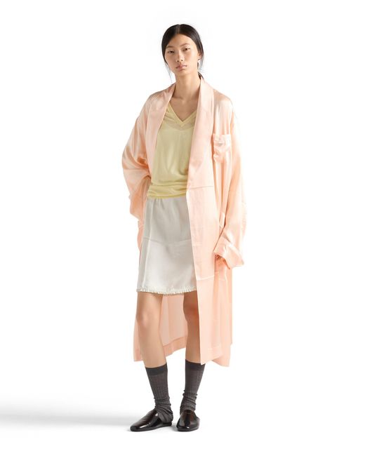 Jersey De Cachemir Y Seda Con Escote En V, Mujer, Talla Prada de color Natural