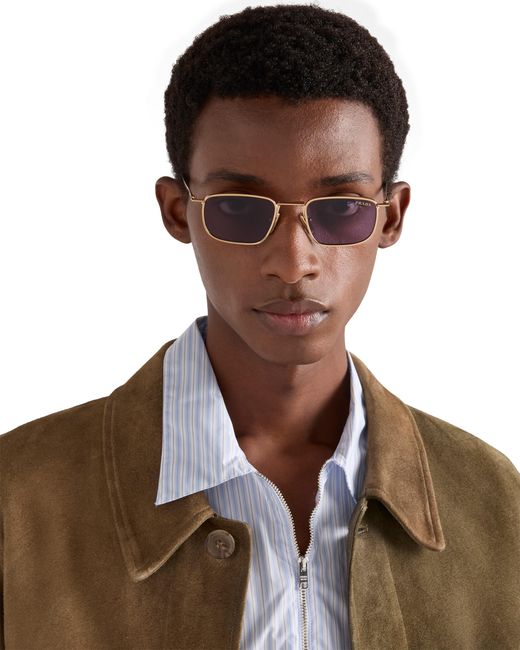 Prada Purple Sunglasses With Logo for men