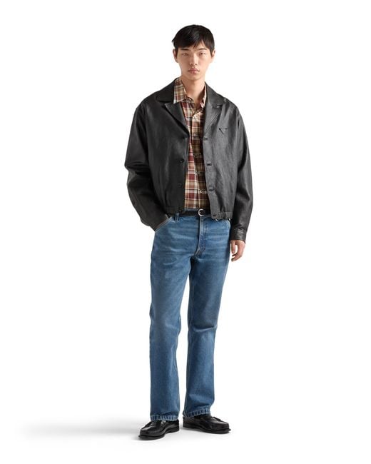 Prada Black Nappa Leather Jacket for men