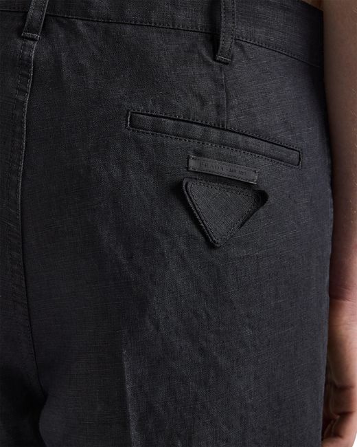 Prada Black Linen Pants for men