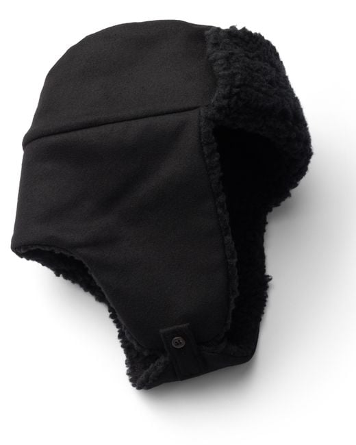 Prada Black Cloth Trapper Hat for men