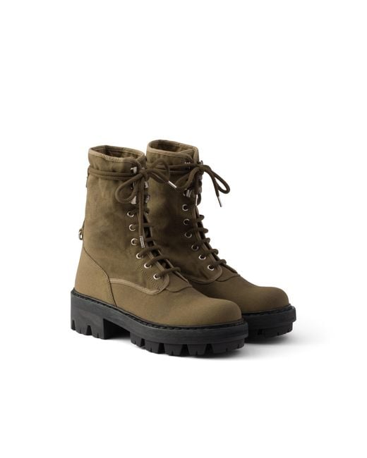 Stivaletti Stringati di Prada in Brown