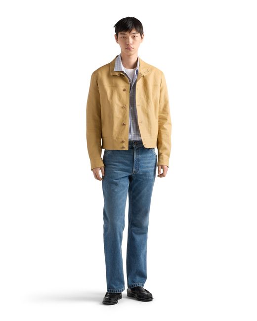Prada Blue Regular Washed Denim Jeans for men