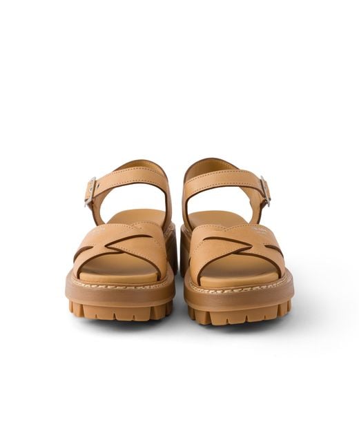 Prada White Leather Sandals