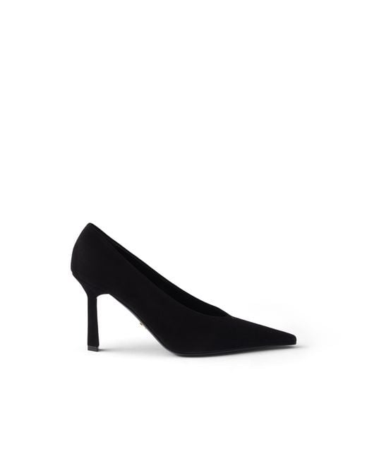 Prada Black Suede Pointy Toe Pumps