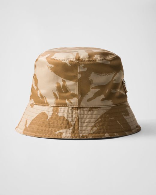 Prada Natural Printed Re-Nylon Bucket Hat for men