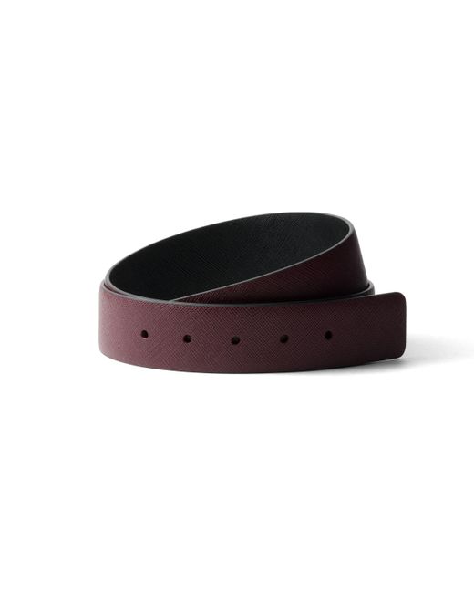 Prada Multicolor Reversible Saffiano Leather Belt Strap for men