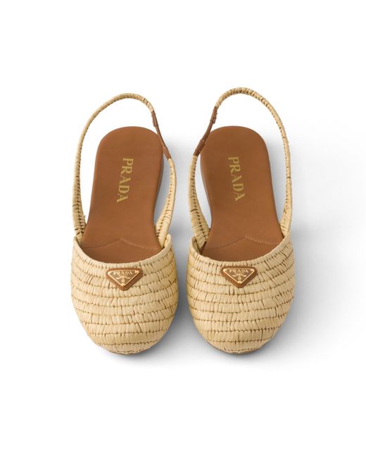 Prada Metallic Crochet Slingback Ballerinas