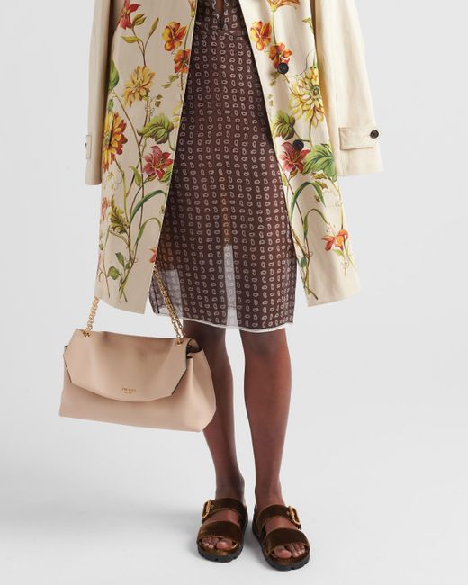 Prada Brown Printed Chiffon Midi-Skirt