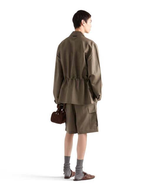 Prada Brown Mohair And Wool Safari Jacket for men