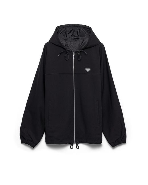 Prada Blue Technical Fleece Hoodie Jacket for men